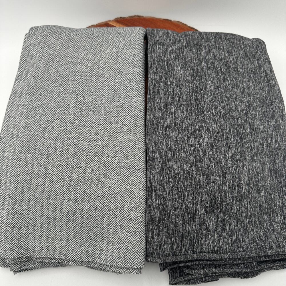Lululemon Vinyasa Wrap Scarf 2 Set Gray Black One Size Herringbone Heathered EUC - Picture 2 of 10